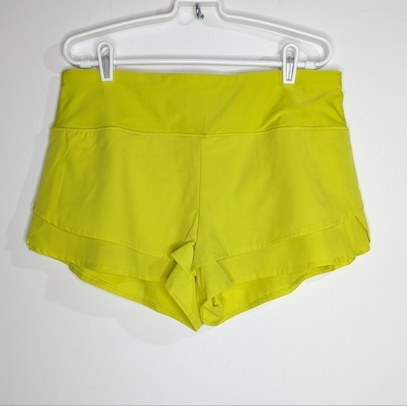Spyder neon yellow workout exercise shorts L - Picture 1 of 9